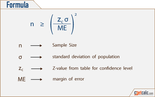 how to calculate standard deviation from mean and sample size