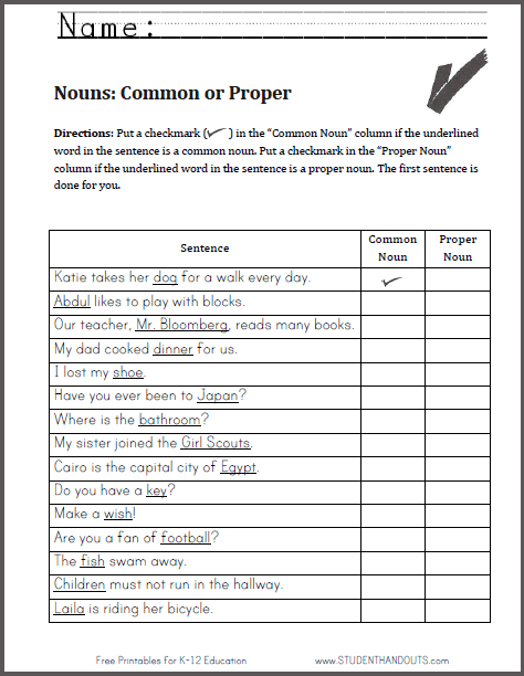 list of common nouns pdf
