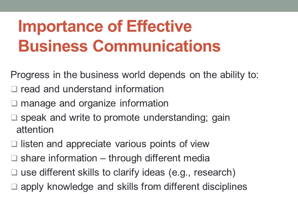 importance of effective business communication pdf
