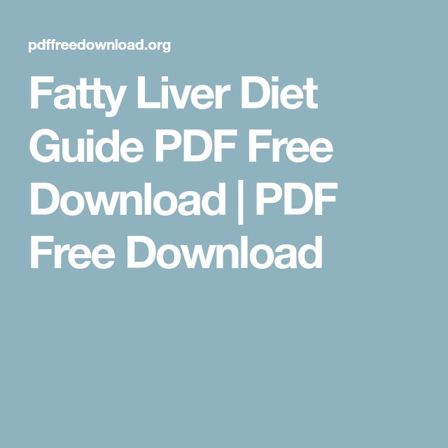 fatty liver diet plan pdf
