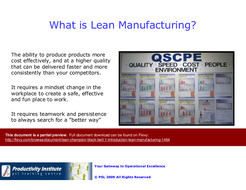 introduction to lean manufacturing pdf