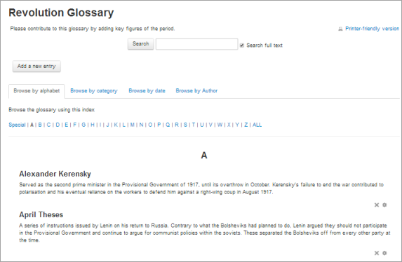 how to make a glossary