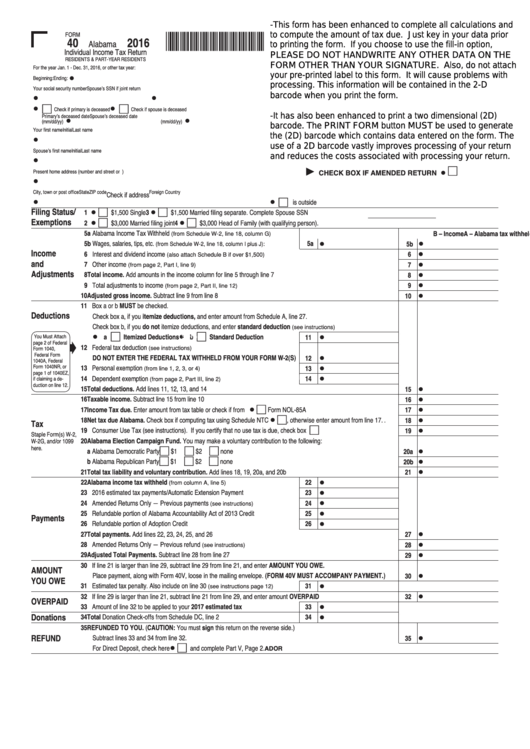 income tax return form pdf